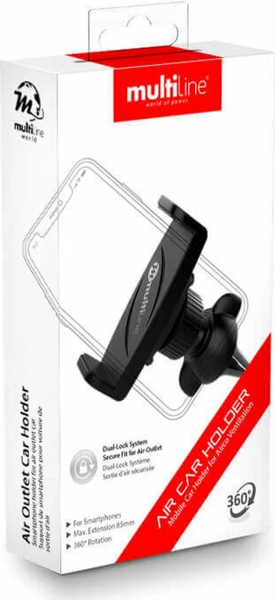 Multiline Universele Autohouder - Ventilatierooster - Zwart Begroting ❤️ Multiline Universele Autohouder - Ventilatierooster - Zwart ???? -Brodit store
