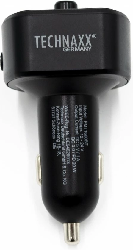 Groothandel π₯ Technaxx FMT1600BT Bluetooth FM Transmitter - Met Spraakassistent - USB-C PD 20W - Zwart/RGB π₯° 4 Groothandel π₯ Technaxx FMT1600BT Bluetooth FM Transmitter - Met Spraakassistent - USB-C PD 20W - Zwart/RGB π₯° - Afbeelding 4