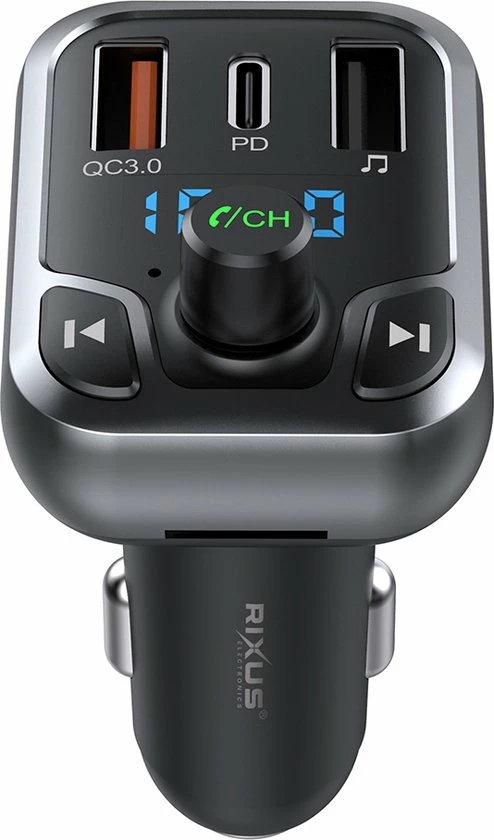 Rixus Bluetooth FM Transmitter QC30 + Type C Dual Fast Charge RXBT25 Beste deal ???? Rixus Electronics Rixus Bluetooth FM Transmitter QC30 + Type C Dual Fast Charge RXBT25 ???? -Brodit store