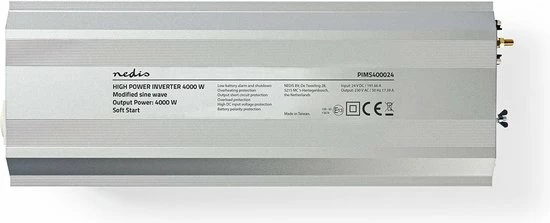 Nedis Inverter Gemodificeerde Sinusgolf | Ingangsvoltage: 24 VDC | Apparaat stroomoutput: 2 | 230 V ~ 50 Hz | 4000 W | Piekvermogen: 8000 W | Type stopcontact: F (CEE 7/3) | Screw Terminal Begroting ✔️ Nedis Inverter Gemodificeerde Sinusgolf | Ingangsvoltage: 24 VDC | Apparaat Stroomoutput: 2 | 230 V ~ 50 Hz | 4000 W | Piekvermogen: 8000 W | Type Stopcontact: F (CEE 7/3) | Screw Terminal ???? -Brodit store 550x223 2