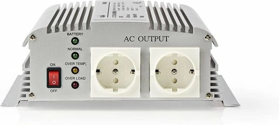 Uitgang ???? Nedis Inverter Gemodificeerde Sinusgolf | Ingangsvoltage: 24 VDC | Apparaat Stroomoutput: 2 | 230 V ~ 50 Hz | 1000 W | Piekvermogen: 2400 W | Type Stopcontact: F (CEE 7/3) | Accuklemmen ???? 1 Uitgang ???? Nedis Inverter Gemodificeerde Sinusgolf | Ingangsvoltage: 24 VDC | Apparaat Stroomoutput: 2 | 230 V ~ 50 Hz | 1000 W | Piekvermogen: 2400 W | Type Stopcontact: F (CEE 7/3) | Accuklemmen ????