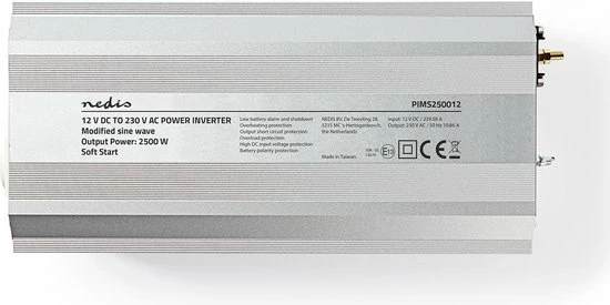 Goedkoopste 😉 Nedis Inverter Gemodificeerde Sinusgolf | Ingangsvoltage: 12 VDC | Apparaat Stroomoutput: 2 | 230 V ~ 50 Hz | 2500 W | Piekvermogen: 5000 W | Type Stopcontact: F (CEE 7/3) | Screw Terminal 🔥 3 Goedkoopste 😉 Nedis Inverter Gemodificeerde Sinusgolf | Ingangsvoltage: 12 VDC | Apparaat Stroomoutput: 2 | 230 V ~ 50 Hz | 2500 W | Piekvermogen: 5000 W | Type Stopcontact: F (CEE 7/3) | Screw Terminal 🔥 - Afbeelding 3