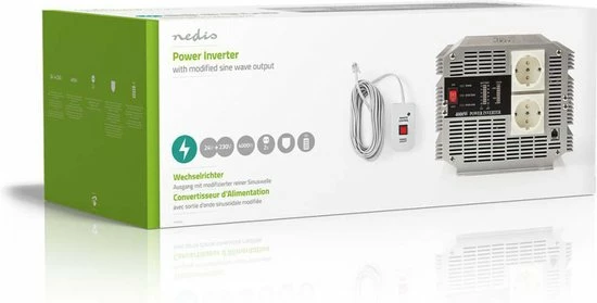 Nedis Inverter Gemodificeerde Sinusgolf | Ingangsvoltage: 24 VDC | Apparaat stroomoutput: 2 | 230 V ~ 50 Hz | 4000 W | Piekvermogen: 8000 W | Type stopcontact: F (CEE 7/3) | Screw Terminal Begroting ✔️ Nedis Inverter Gemodificeerde Sinusgolf | Ingangsvoltage: 24 VDC | Apparaat Stroomoutput: 2 | 230 V ~ 50 Hz | 4000 W | Piekvermogen: 8000 W | Type Stopcontact: F (CEE 7/3) | Screw Terminal ???? -Brodit store 550x279 5