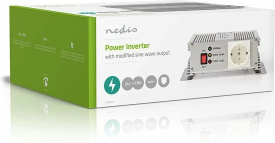 Nedis Inverter Gemodificeerde Sinusgolf | Ingangsvoltage: 24 VDC | Apparaat stroomoutput: 1 | 230 V ~ 50 Hz | 600 W | Piekvermogen: 1500 W | Type stopcontact: F (CEE 7/3) | Accuklemmen Korting ???? Nedis Inverter Gemodificeerde Sinusgolf | Ingangsvoltage: 24 VDC | Apparaat Stroomoutput: 1 | 230 V ~ 50 Hz | 600 W | Piekvermogen: 1500 W | Type Stopcontact: F (CEE 7/3) | Accuklemmen ???? -Brodit store 550x286 1