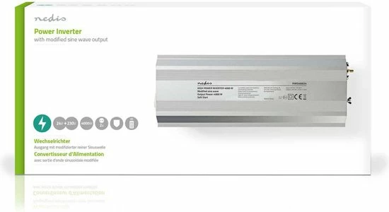 Nedis Inverter Gemodificeerde Sinusgolf | Ingangsvoltage: 24 VDC | Apparaat stroomoutput: 2 | 230 V ~ 50 Hz | 4000 W | Piekvermogen: 8000 W | Type stopcontact: F (CEE 7/3) | Screw Terminal Begroting ✔️ Nedis Inverter Gemodificeerde Sinusgolf | Ingangsvoltage: 24 VDC | Apparaat Stroomoutput: 2 | 230 V ~ 50 Hz | 4000 W | Piekvermogen: 8000 W | Type Stopcontact: F (CEE 7/3) | Screw Terminal ???? -Brodit store 550x300 2