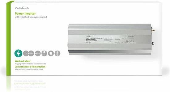 Nedis Inverter Gemodificeerde Sinusgolf | Ingangsvoltage: 24 VDC | Apparaat stroomoutput: 2 | 230 V ~ 50 Hz | 4000 W | Piekvermogen: 8000 W | Type stopcontact: F (CEE 7/3) | Screw Terminal Begroting ✔️ Nedis Inverter Gemodificeerde Sinusgolf | Ingangsvoltage: 24 VDC | Apparaat Stroomoutput: 2 | 230 V ~ 50 Hz | 4000 W | Piekvermogen: 8000 W | Type Stopcontact: F (CEE 7/3) | Screw Terminal ???? -Brodit store 550x300 3