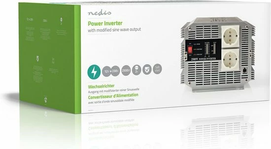 Goedkoopste 😉 Nedis Inverter Gemodificeerde Sinusgolf | Ingangsvoltage: 12 VDC | Apparaat Stroomoutput: 2 | 230 V ~ 50 Hz | 2500 W | Piekvermogen: 5000 W | Type Stopcontact: F (CEE 7/3) | Screw Terminal 🔥 10 Goedkoopste 😉 Nedis Inverter Gemodificeerde Sinusgolf | Ingangsvoltage: 12 VDC | Apparaat Stroomoutput: 2 | 230 V ~ 50 Hz | 2500 W | Piekvermogen: 5000 W | Type Stopcontact: F (CEE 7/3) | Screw Terminal 🔥 - Afbeelding 10