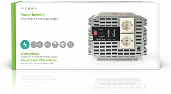 Goedkoopste 😉 Nedis Inverter Gemodificeerde Sinusgolf | Ingangsvoltage: 12 VDC | Apparaat Stroomoutput: 2 | 230 V ~ 50 Hz | 2500 W | Piekvermogen: 5000 W | Type Stopcontact: F (CEE 7/3) | Screw Terminal 🔥 7 Goedkoopste 😉 Nedis Inverter Gemodificeerde Sinusgolf | Ingangsvoltage: 12 VDC | Apparaat Stroomoutput: 2 | 230 V ~ 50 Hz | 2500 W | Piekvermogen: 5000 W | Type Stopcontact: F (CEE 7/3) | Screw Terminal 🔥 - Afbeelding 7