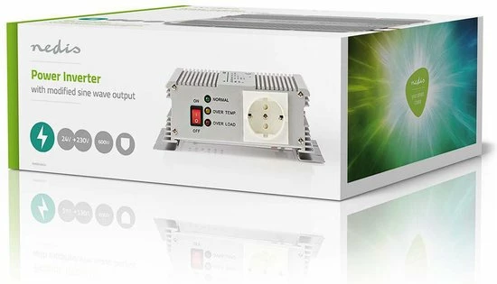 Nedis Inverter Gemodificeerde Sinusgolf | Ingangsvoltage: 24 VDC | Apparaat stroomoutput: 1 | 230 V ~ 50 Hz | 600 W | Piekvermogen: 1500 W | Type stopcontact: F (CEE 7/3) | Accuklemmen Korting ???? Nedis Inverter Gemodificeerde Sinusgolf | Ingangsvoltage: 24 VDC | Apparaat Stroomoutput: 1 | 230 V ~ 50 Hz | 600 W | Piekvermogen: 1500 W | Type Stopcontact: F (CEE 7/3) | Accuklemmen ???? -Brodit store 550x315 5