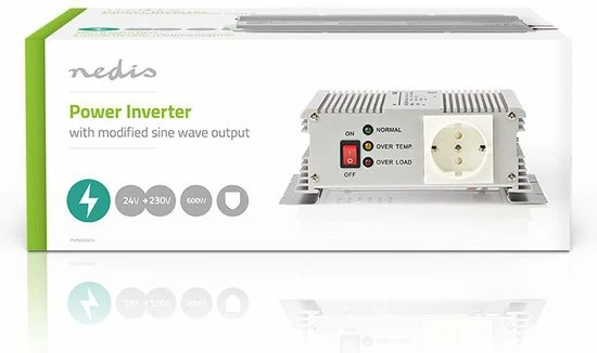 Nedis Inverter Gemodificeerde Sinusgolf | Ingangsvoltage: 24 VDC | Apparaat stroomoutput: 1 | 230 V ~ 50 Hz | 600 W | Piekvermogen: 1500 W | Type stopcontact: F (CEE 7/3) | Accuklemmen Korting ???? Nedis Inverter Gemodificeerde Sinusgolf | Ingangsvoltage: 24 VDC | Apparaat Stroomoutput: 1 | 230 V ~ 50 Hz | 600 W | Piekvermogen: 1500 W | Type Stopcontact: F (CEE 7/3) | Accuklemmen ???? -Brodit store 550x326 4