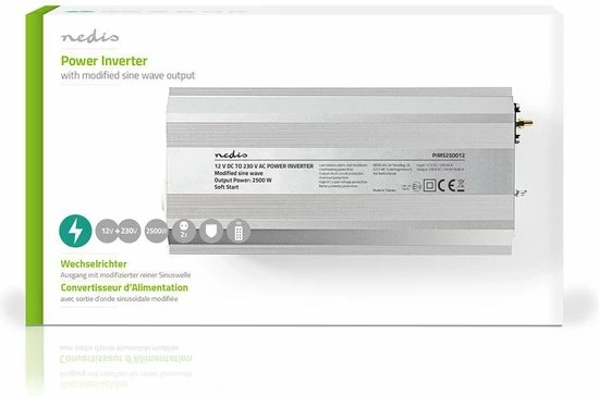 Goedkoopste 😉 Nedis Inverter Gemodificeerde Sinusgolf | Ingangsvoltage: 12 VDC | Apparaat Stroomoutput: 2 | 230 V ~ 50 Hz | 2500 W | Piekvermogen: 5000 W | Type Stopcontact: F (CEE 7/3) | Screw Terminal 🔥 18 Goedkoopste 😉 Nedis Inverter Gemodificeerde Sinusgolf | Ingangsvoltage: 12 VDC | Apparaat Stroomoutput: 2 | 230 V ~ 50 Hz | 2500 W | Piekvermogen: 5000 W | Type Stopcontact: F (CEE 7/3) | Screw Terminal 🔥 - Afbeelding 18