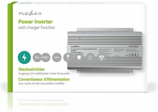 Uitgang ???? Nedis Inverter Gemodificeerde Sinusgolf | Ingangsvoltage: 24 VDC | Apparaat Stroomoutput: 2 | 230 V ~ 50 Hz | 1000 W | Piekvermogen: 2400 W | Type Stopcontact: F (CEE 7/3) | Accuklemmen ???? 12 Uitgang ???? Nedis Inverter Gemodificeerde Sinusgolf | Ingangsvoltage: 24 VDC | Apparaat Stroomoutput: 2 | 230 V ~ 50 Hz | 1000 W | Piekvermogen: 2400 W | Type Stopcontact: F (CEE 7/3) | Accuklemmen ???? - Afbeelding 12
