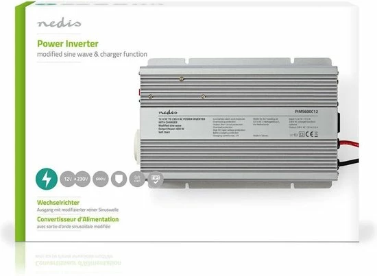 Nedis Inverter Gemodificeerde Sinusgolf | Ingangsvoltage: 12 VDC | Apparaat stroomoutput: 1 | 230 V ~ 50 Hz | 600 W | Piekvermogen: 1500 W | Type stopcontact: F (CEE 7/3) | Accuklemmen Korting ⌛ Nedis Inverter Gemodificeerde Sinusgolf | Ingangsvoltage: 12 VDC | Apparaat Stroomoutput: 1 | 230 V ~ 50 Hz | 600 W | Piekvermogen: 1500 W | Type Stopcontact: F (CEE 7/3) | Accuklemmen ???? -Brodit store 550x403 2
