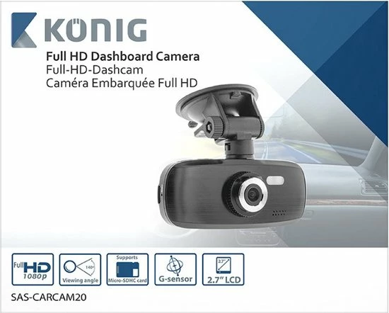 K?nig SAS-CARCAM20 Full HD Dashcam met Zuignap Zwart Beste Verkoop ???? Konig K?nig SAS-CARCAM20 Full HD Dashcam Met Zuignap Zwart ???? -Brodit store 550x442 6
