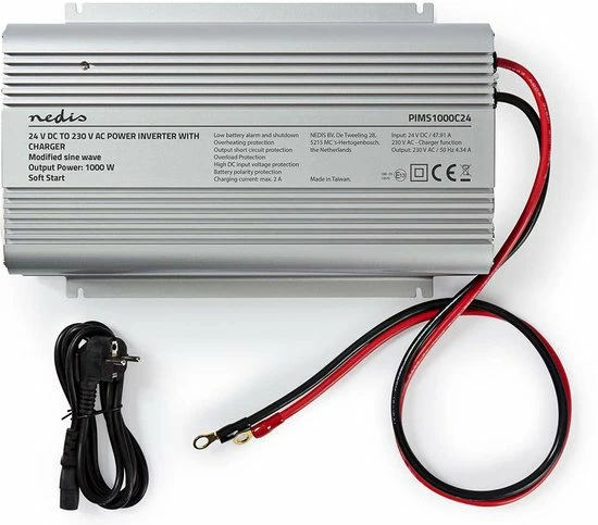 Uitgang ???? Nedis Inverter Gemodificeerde Sinusgolf | Ingangsvoltage: 24 VDC | Apparaat Stroomoutput: 2 | 230 V ~ 50 Hz | 1000 W | Piekvermogen: 2400 W | Type Stopcontact: F (CEE 7/3) | Accuklemmen ???? 11 Uitgang ???? Nedis Inverter Gemodificeerde Sinusgolf | Ingangsvoltage: 24 VDC | Apparaat Stroomoutput: 2 | 230 V ~ 50 Hz | 1000 W | Piekvermogen: 2400 W | Type Stopcontact: F (CEE 7/3) | Accuklemmen ???? - Afbeelding 11