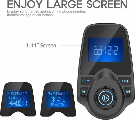 Gloednieuw 😍 Opline Bluetooth FM Transmitter Voor In De Auto – Handsfree Bellen Carkit Met AUX / SD Kaart / USB - Ingangen - Bluetooth Handsfree Carkits / Adapter / Auto Bluetooth / LCD Display - FM Transmitter 😀 6 Gloednieuw 😍 Opline Bluetooth FM Transmitter Voor In De Auto – Handsfree Bellen Carkit Met AUX / SD Kaart / USB - Ingangen - Bluetooth Handsfree Carkits / Adapter / Auto Bluetooth / LCD Display - FM Transmitter 😀 - Afbeelding 6