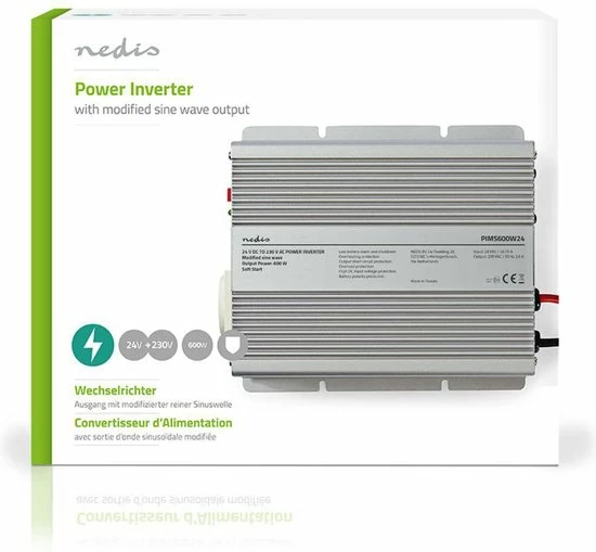 Nedis Inverter Gemodificeerde Sinusgolf | Ingangsvoltage: 24 VDC | Apparaat stroomoutput: 1 | 230 V ~ 50 Hz | 600 W | Piekvermogen: 1500 W | Type stopcontact: F (CEE 7/3) | Accuklemmen Korting ???? Nedis Inverter Gemodificeerde Sinusgolf | Ingangsvoltage: 24 VDC | Apparaat Stroomoutput: 1 | 230 V ~ 50 Hz | 600 W | Piekvermogen: 1500 W | Type Stopcontact: F (CEE 7/3) | Accuklemmen ???? -Brodit store 550x509 1