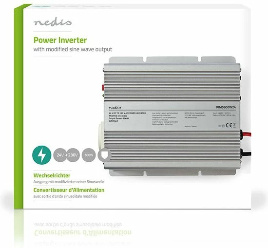 Nedis Inverter Gemodificeerde Sinusgolf | Ingangsvoltage: 24 VDC | Apparaat stroomoutput: 1 | 230 V ~ 50 Hz | 600 W | Piekvermogen: 1500 W | Type stopcontact: F (CEE 7/3) | Accuklemmen Korting ???? Nedis Inverter Gemodificeerde Sinusgolf | Ingangsvoltage: 24 VDC | Apparaat Stroomoutput: 1 | 230 V ~ 50 Hz | 600 W | Piekvermogen: 1500 W | Type Stopcontact: F (CEE 7/3) | Accuklemmen ???? -Brodit store 550x509 2