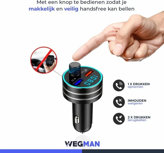 Flash-uitverkoop 👏 Wegman Bluetooth FM Transmitter - Autolader - Carkit - Autoradio - Bluetooth Transmitter 🥰 9 Flash-uitverkoop 👏 Wegman Bluetooth FM Transmitter - Autolader - Carkit - Autoradio - Bluetooth Transmitter 🥰 - Afbeelding 9