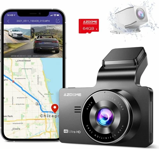 Kopen ⭐ AZDome M63 Pro Dashcam - Ultra 4K Resolutie - Wifi - GPS - Parkeerstand - 64gb Micro SD - 3.0 Inch IPS LCD - Dashcam Voor Auto Met Optionele Achter Camera 🎁 3 Kopen ⭐ AZDome M63 Pro Dashcam - Ultra 4K Resolutie - Wifi - GPS - Parkeerstand - 64gb Micro SD - 3.0 Inch IPS LCD - Dashcam Voor Auto Met Optionele Achter Camera 🎁 - Afbeelding 3