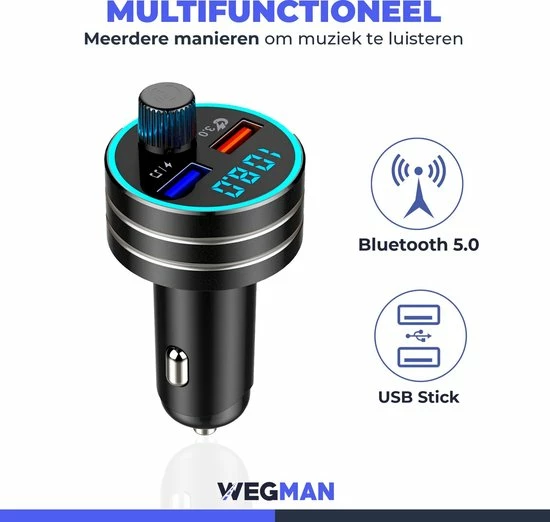 Flash-uitverkoop 👏 Wegman Bluetooth FM Transmitter - Autolader - Carkit - Autoradio - Bluetooth Transmitter 🥰 10 Flash-uitverkoop 👏 Wegman Bluetooth FM Transmitter - Autolader - Carkit - Autoradio - Bluetooth Transmitter 🥰 - Afbeelding 10