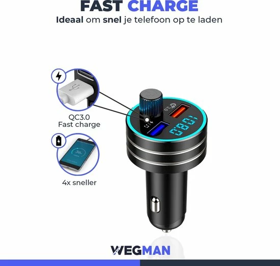 Flash-uitverkoop 👏 Wegman Bluetooth FM Transmitter - Autolader - Carkit - Autoradio - Bluetooth Transmitter 🥰 3 Flash-uitverkoop 👏 Wegman Bluetooth FM Transmitter - Autolader - Carkit - Autoradio - Bluetooth Transmitter 🥰 - Afbeelding 3