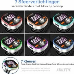 Coupon 🌟 Athletix® Bluetooth FM Transmitter - Carkit - Auto Lader- Handsfree Bellen - MP3 - USB / SD Kaart - Snel Lader - 3 USB Poorten - Spotify / YouTube ❤️ -Brodit store 550x528