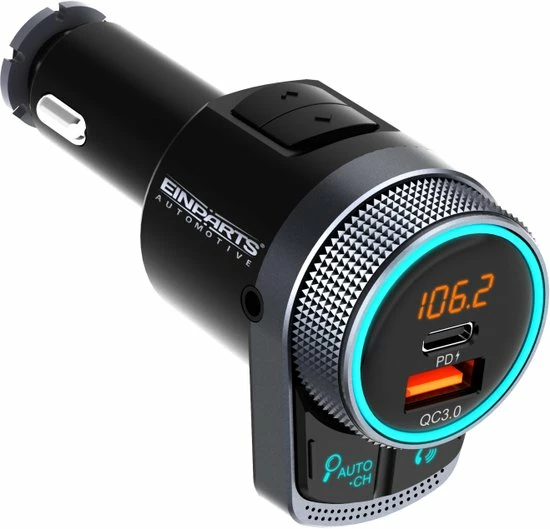 Bluetooth FM-Zender - Carkit - Autolader USB A / USB C - Snellader - Handsfree Bellen Aanbiedingen ???? Einpart Bluetooth FM-Zender - Carkit - Autolader USB A / USB C - Snellader - Handsfree Bellen ???? -Brodit store