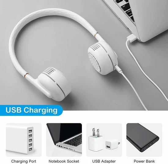 Beste Verkoop ๐ฅ TOP-AA Neck Fan, Bladloos Oplaadbare(USB) Luchtkoelerventilator Mini Handsfree Bladloze Nekventilator Met LED-licht, Wit ๐งจ 8 Beste Verkoop ๐ฅ TOP-AA Neck Fan, Bladloos Oplaadbare(USB) Luchtkoelerventilator Mini Handsfree Bladloze Nekventilator Met LED-licht, Wit ๐งจ - Afbeelding 8