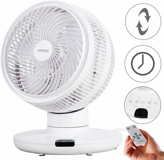 AREBOS 3D Luchtcirculatieventilator Draaibaar Compact Tafelvenitlator 55 W Beste deal ❤️ AREBOS 3D Luchtcirculatieventilator Draaibaar Compact Tafelvenitlator 55 W ⭐ -Brodit store 550x538 5