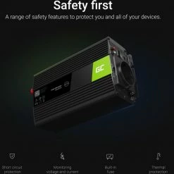 Goedkoop 💯 GREEN CELL 600W (300W Continu) DC 24V Naar AC 230V Met USB Stroom Inverter Converter - Pure/Full Sine Wave ⭐ -Brodit store 550x547 5