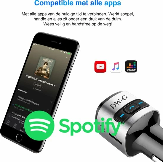 Groothandel ❤️ DW-G Bluetooth FM Transmitter - Auto Lader - Carkit - Handsfree - MP3 - USB - SD Kaart - Snel Lader - Bluetooth Audio Receiver ✨ 6 Groothandel ❤️ DW-G Bluetooth FM Transmitter - Auto Lader - Carkit - Handsfree - MP3 - USB - SD Kaart - Snel Lader - Bluetooth Audio Receiver ✨ - Afbeelding 6