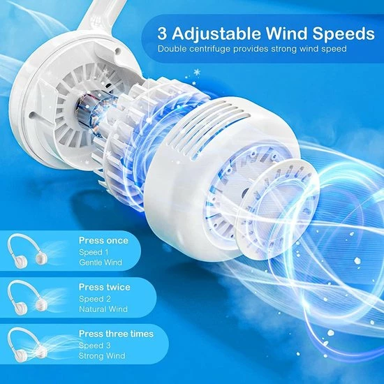 Beste Verkoop ๐ฅ TOP-AA Neck Fan, Bladloos Oplaadbare(USB) Luchtkoelerventilator Mini Handsfree Bladloze Nekventilator Met LED-licht, Wit ๐งจ 10 Beste Verkoop ๐ฅ TOP-AA Neck Fan, Bladloos Oplaadbare(USB) Luchtkoelerventilator Mini Handsfree Bladloze Nekventilator Met LED-licht, Wit ๐งจ - Afbeelding 10