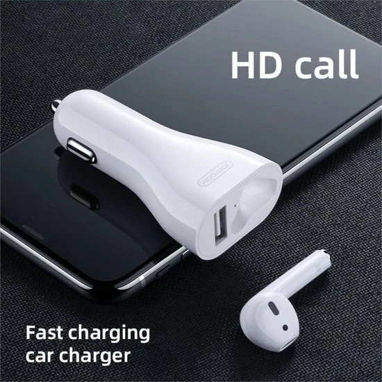 Flash-uitverkoop ???? Joyroom Autolader | USB - Adapter Met Bluetooth Draadloos Oordopje | Siri Ondersteuning BT Ear Bud ???? 3 Flash-uitverkoop ???? Joyroom Autolader | USB - Adapter Met Bluetooth Draadloos Oordopje | Siri Ondersteuning BT Ear Bud ???? - Afbeelding 3
