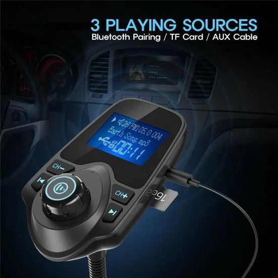 Gloednieuw 😍 Opline Bluetooth FM Transmitter Voor In De Auto – Handsfree Bellen Carkit Met AUX / SD Kaart / USB - Ingangen - Bluetooth Handsfree Carkits / Adapter / Auto Bluetooth / LCD Display - FM Transmitter 😀 12 Gloednieuw 😍 Opline Bluetooth FM Transmitter Voor In De Auto – Handsfree Bellen Carkit Met AUX / SD Kaart / USB - Ingangen - Bluetooth Handsfree Carkits / Adapter / Auto Bluetooth / LCD Display - FM Transmitter 😀 - Afbeelding 12