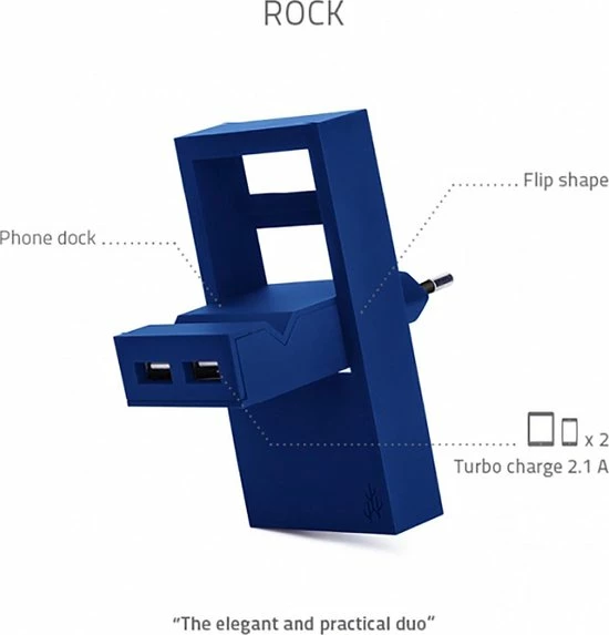 Beste Pirce π USBEPOWER Rock 2 Usb Poorten Met Telefoonhouder - Blauw β 2 Beste Pirce π USBEPOWER Rock 2 Usb Poorten Met Telefoonhouder - Blauw β - Afbeelding 2