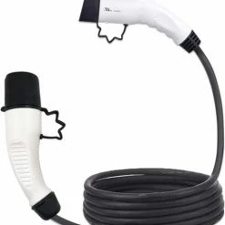 Aanbiedingen ✔️ EVservice Elektrische Auto Type 1 Laadkabel Spiral Mode 3 EV Snellaadkabel Voor Elektrische Voertuigen EV En PHEV 3,7 KW Tot 7,4KW Voor Elektrische Voertuigen (1 Fase 32A 7,4KW - 4M) 🔥