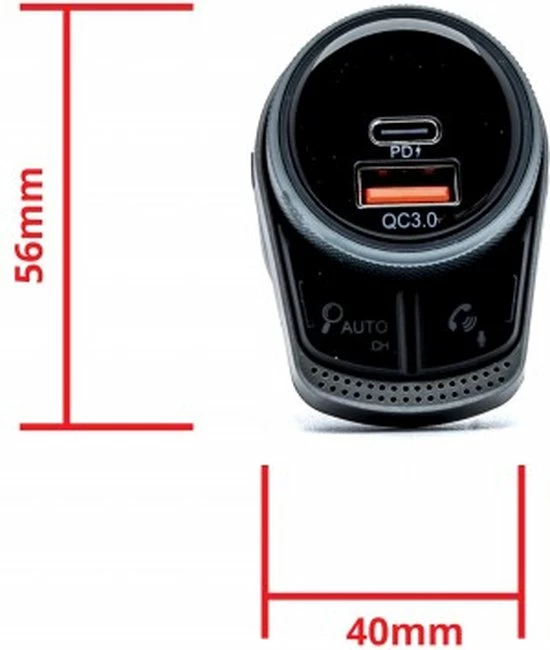 Bluetooth FM-Zender - Carkit - Autolader USB A / USB C - Snellader - Handsfree Bellen Aanbiedingen ???? Einpart Bluetooth FM-Zender - Carkit - Autolader USB A / USB C - Snellader - Handsfree Bellen ???? -Brodit store