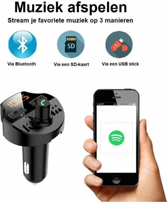 Auto FM Transmitter - Bluetooth - Handsfree bellen - USB - Carkit - Audio receiver - Oplaadfunctie - Auto accessoires Groothandel ???? TibaGoods Auto FM Transmitter - Bluetooth - Handsfree Bellen - USB - Carkit - Audio Receiver - Oplaadfunctie - Auto Accessoires ???? -Brodit store
