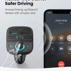 Top 10 ✨ UGREEN Bluetooth FM Transmitter Met USB-A / USB-C Autolader Zwart 👏 -Brodit store 550x666 1
