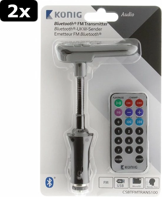 Coupon π₯ Konig 2x K?nig CSBTFMTRANS100 Auto Audio Transmitter Bluetooth + Microfoon Zwart π 3 Coupon π₯ Konig 2x K?nig CSBTFMTRANS100 Auto Audio Transmitter Bluetooth + Microfoon Zwart π - Afbeelding 3