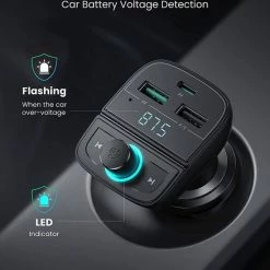 Top 10 ✨ UGREEN Bluetooth FM Transmitter Met USB-A / USB-C Autolader Zwart 👏 -Brodit store 550x687 1
