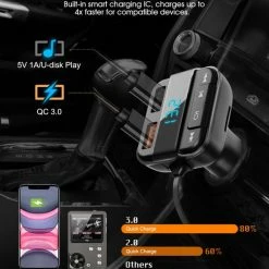 Beste deal ⌛ Merkloos ELEGIANT BTS-004 Bluetooth FM Transmitter - Autolader - Bluetooth Carkit - Bluetooth 5.0 En USB QC 3.0 -zwart ???? 17 Beste deal ⌛ Merkloos ELEGIANT BTS-004 Bluetooth FM Transmitter - Autolader - Bluetooth Carkit - Bluetooth 5.0 En USB QC 3.0 -zwart ???? -Brodit store 550x687