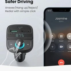 Top 10 ✨ UGREEN Bluetooth FM Transmitter Met USB-A / USB-C Autolader Zwart 👏 -Brodit store 550x714