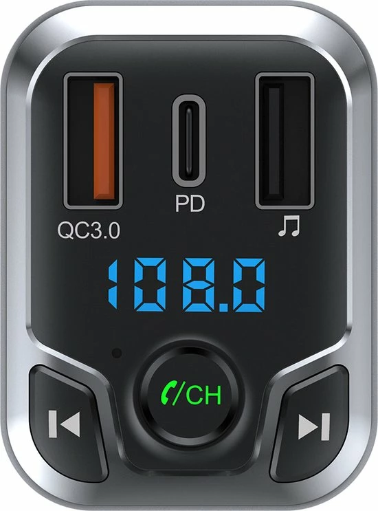 Rixus Bluetooth FM Transmitter QC30 + Type C Dual Fast Charge RXBT25 Beste deal ???? Rixus Electronics Rixus Bluetooth FM Transmitter QC30 + Type C Dual Fast Charge RXBT25 ???? -Brodit store