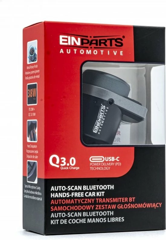 Bluetooth FM-Zender - Carkit - Autolader USB A / USB C - Snellader - Handsfree Bellen Aanbiedingen ???? Einpart Bluetooth FM-Zender - Carkit - Autolader USB A / USB C - Snellader - Handsfree Bellen ???? -Brodit store