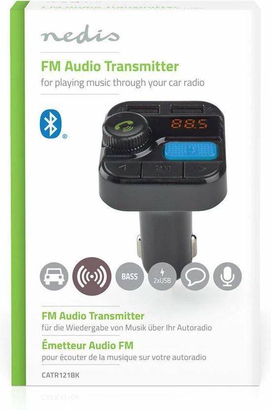 Nedis FM-Audiotransmitter voor Auto | Gefixeerd | Handsfree bellen | 0.8 " | LED-Scherm | Bluetooth® | 5.0 V DC / 1.0 A / 5.0 V DC / 2.4 A | Bass boost | Google Assistant / Siri | Zwart Goedkoopste ???? Nedis FM-Audiotransmitter Voor Auto | Gefixeerd | Handsfree Bellen | 0.8 " | LED-Scherm | Bluetooth® | 5.0 V DC / 1.0 A / 5.0 V DC / 2.4 A | Bass Boost | Google Assistant / Siri | Zwart ???? -Brodit store